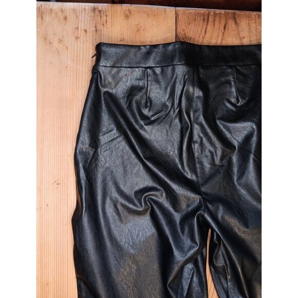 IMAN Global Chic Womens M Textured Faux Leather Bootcut Pant Black Zip NWOT - Picture 9 of 10